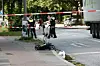 Der Rollator des älteren Mannes.