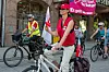 Teilnehmer der Demo „Kein Abstrampeln für die Miete!“ auf dem Fahrrad in Richtung Steilshoop.