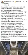 Stefanie von Berg ärgert sich über die Zerstörung der Toilette.