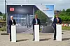 Tschentscher, Pofalla und Ferlemann beim Spatenstich vor einer DB-Großgrafik in Altona.