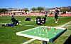 Die „Tabula1“-Taktiktafel am Rande des HSV-Trainingslatzes auf Mallorca