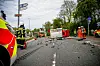 Das verunglückte Feuerwehrauto hinterließ eine Schneise der Verwüstung.