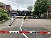 Die Polizei sperrte das Schulgelände ab. Die Feuerwehr war mehrere Stunden im Einsatz.