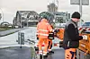 Die Freihafenelbbrücke ist nach der Schiffskollision komplett gesperrt.