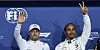 Valtteri Bottas (links) und Teamkollege Lewis Hamilton.