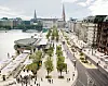 So könnte der Jungfernstieg in Hamburg künftig aussehen.