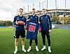 Die HSV-Profis Miro Muheim, Jonas Meffert und Matheo Raab