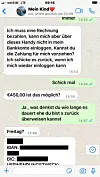 Die „Tochter“ kam relativ schnell auf den Punkt, sprach von einer angeblich offenen Rechnung, die sie bezahlen müsse.