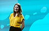 Klimaaktivistin Luisa Neubauer auf der Bühne der Digital-Messe OMR in den Messehallen.
