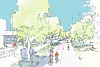 Eine Fahrbahn, Radstreifen und viel Grün: So soll die Louise-Schröder-Straße mal aussehen.