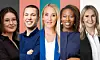 Xenija Melnik (24, Linke, v.l.), Tom Hinzmann (28, SPD), Christin Christ (35, CDU), Irene Appiah (48, SPD) und Peggy Heitmann, (60, AfD).
