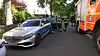 Polizei und Feuerwehr im Buttersäure-Einsatz an der Uni.
