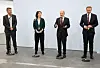 Robert Habeck (v.l.) und Annalena Baerbock (Grüne) neben Olaf Scholz (SPD) und Christian Lindner (FDP):