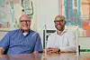 Jens Heidorn (l.) und Axel Röpke vom Hamburger Landesverband des Bundesverbands Windenergie.