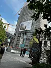 Das Gerüst wies einen Knick in etwa 15 Metern Höhe auf.