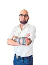Alexander Josefowicz mit Handy