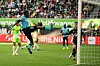 Jeremie Frimpong bei seinem Tor gegen Wolfsburg