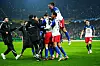 Der HSV feiert den Ausgleich zum 1:1 gegen Dortmund
