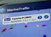 Der Standort von dem Tanker „Yannis P.“ auf einem Smartphone