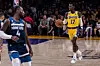 Dennis Schröder während seines Comebacks für die LA Lakers im Testspiel gegen Minnesota