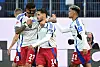 Davie Selke jubelt mit Ludovit Reis und Ransford Königsdörffer
