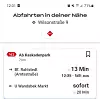 Die Haltestelle Kaskadenpark wurde am Donnerstagvormittag noch regulär in der App angezeigt.