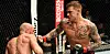 Wurde bei seinem MMA-Comeback bereits in der zweiten Runde auf die Bretter geschickt: Connor McGregor (links)