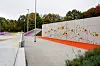 Boulderwand im Sportpark Steinwiesenweg.
