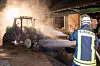 Am Dienstagabend brannte eine landwirtschaftliche Maschinenhalle in Niedersachsen.
