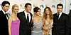 Die sechs Hauptdarsteller der 90er Kult-Serie „Friends”, hier bei der „Emmy”-Verleihung 2002 (von links): David Schwimmer, Lisa Kudrow, Mathew Perry, Courtney Cox Arquette, Jennifer Aniston und Matt LeBlanc.