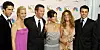 Die amerikanischen Schauspieler und damaligen Darsteller der Comedy-Serie „Friends“, David Schwimmer (l-r), Lisa Kudrow, Mathew Perry, Courtney Cox Arquette, Jennifer Aniston und Matt LeBlanc.
