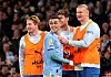 Phil Foden mit Erling Haaland und Kevin De Bruyne