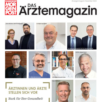 Magazincover „DAS Ärzte Magazin“ mit mehreren Porträts von Ärztinnen und Ärzten und großer Titelzeile.