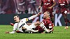 St. Pauli-Profi Jackson Irvine gegen Leipzigs David Raum