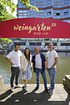 Das Team des „Weingarten 26 Pop-ups“: Hannes Vater (v.l.), Tessa Aust, Corny Littmann und Alexander Hagen