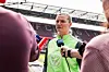 Alexandra Popp im TV-Interview im Rahmen eines PR-Termins zum Pokalfinale