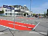 Der neue Radweg an der Kreuzung.