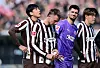 Taichi Hara, Hauke Wahl, Nikola Vasilj und Tomoya Ando nach dem Abstieg