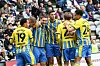 Spieler des FC Southampton bejubeln ein Tor im Rennen um den Aufstieg