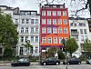 Transparent mit der Aufschrift „NOlympia Hamburg“ an einem Gebäude in der Hamburger Hafenstraße