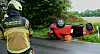 In Ahrensburg hat sich am späten Sonntagnachmittag ein roter Opel Corsa überschlagen.