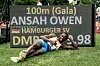 Owen Ansah posierte mit seiner Bestzeit.
