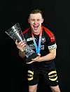 Moritz Sauter bejubelt den Gewinn der U21-WM mit Deutschland