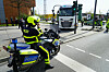 Der Fahrradfahrer war von diesem Sattelzug überrollt worden, er starb noch am Unfallort.