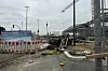 Der Wagen wurde durch die Absperrung in die ZOB-Großbaustelle geschleudert.