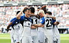 HSV-Profis bejubeln ein Tor in Frankfurt