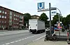 Die Bushaltestelle „U Straßburger Straße“