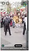 Ein Video zeigt, wie die Israel-Flagge in Flammen aufgeht.
