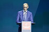Bundeskanzler Friedrich Merz (CDU) spricht bei einer Veranstaltung zur Eröffnung der Hannover Messe.