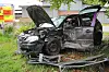 Ein schwer beschädigter VW Polo